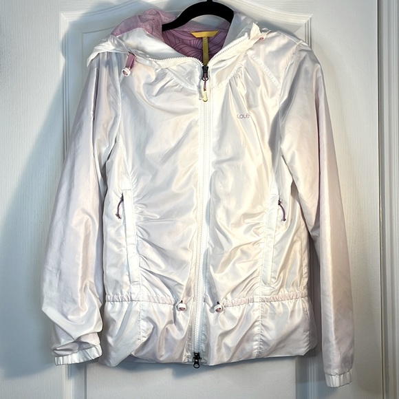 Lol rain jacket white and purple in excellent like new condition size XS - Picture 1 of 8
